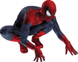 Crouching Spider Man Pose PNG image