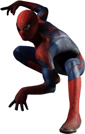 Crouching Spiderman Pose PNG image
