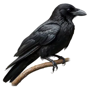 Crow On Branch PNG Xvg