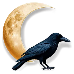Crow With Moon PNG Tdt25 PNG