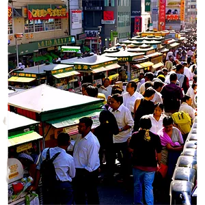 Crowded City Street PNG 06252024