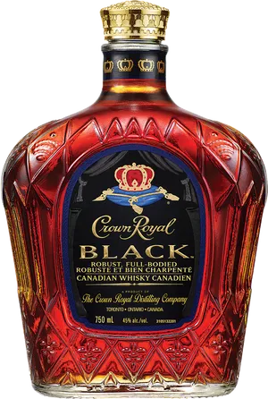 Crown Royal Black Canadian Whisky Bottle PNG