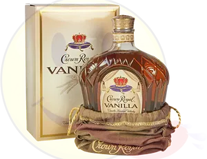 Crown Royal Vanilla Whisky Bottleand Box PNG image