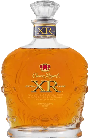 Crown Royal X R Whiskey Bottle PNG image