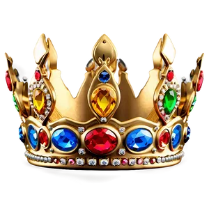Crown With Golden Jewels PNG 3