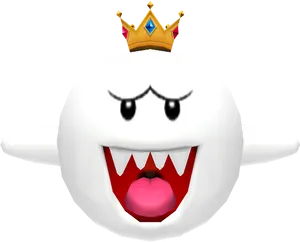 Crowned Ghost Character PNG image