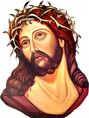 Crownof Thorns Portrait Jesus PNG image
