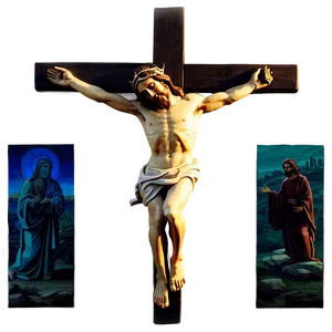 Crucifixion Scene With Jesus PNG Jfv91 PNG