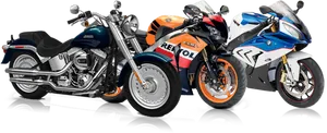 Cruiserand Sport Motorcycles Showcase PNG image