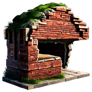 Crumbling Brick Building PNG 06212024