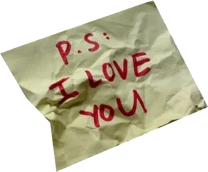 Crumpled Love Note PNG image