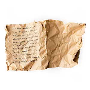 Crumpled Paper With Writing PNG 32