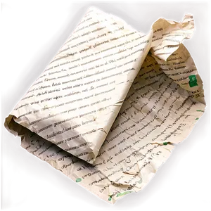 Crumpled Paper With Writing PNG Vrc66