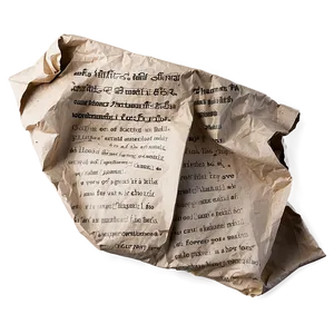 Crumpled Paper With Writing PNG Vvq84
