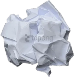 Crumpled White Paper Ball PNG image