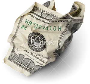 Crumpled100 Dollar Bill PNG image