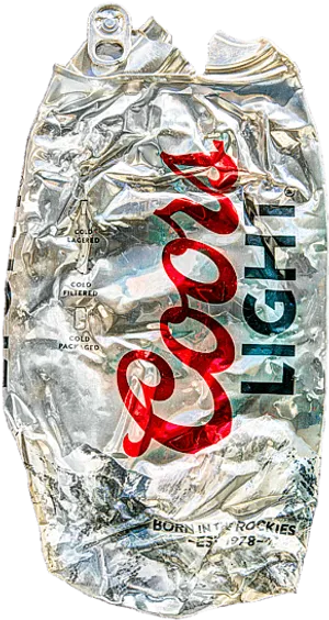 Crushed Beer Can Coors Light PNG image