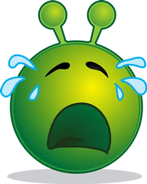 Crying Alien Emoji Illustration