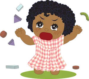 Crying Cartoon Toddler PNG