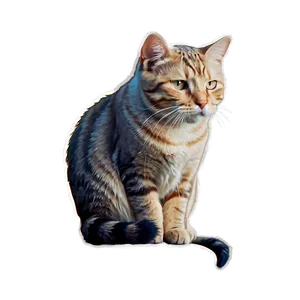 Crying Cat Sticker Design Png 06132024 PNG image