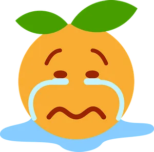 Crying Clementine Emoji PNG image