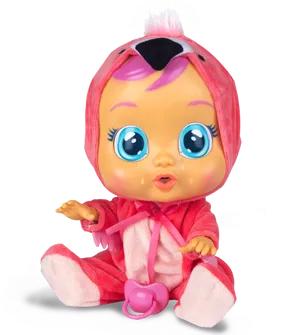 Crying Dollin Pink Robe PNG