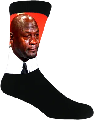 Crying Face Meme Sock PNG image
