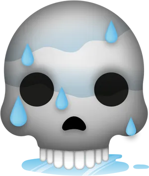 Crying Skull Emoji Illustration PNG