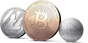 Cryptocurrency Coins Representation PNG image