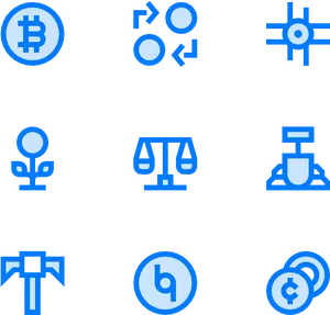 Cryptocurrency Concept Icons Set