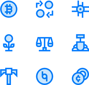 Cryptocurrency Concept Icons Set PNG image