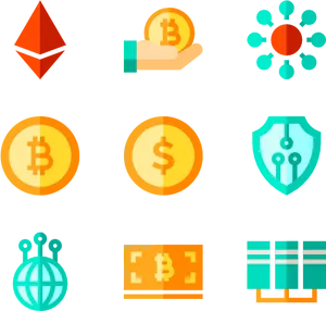 Cryptocurrency Icons Set PNG image