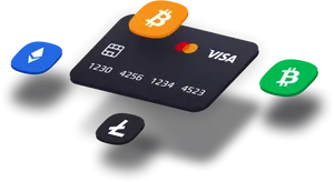 Cryptocurrency Visa Card Concept PNG