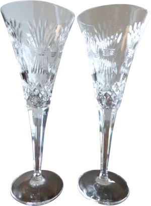 Crystal Champagne Flutes PNG