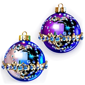 Crystal Christmas Ornaments PNG Prl