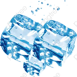 Crystal Clear Ice Cubes Floating PNG image