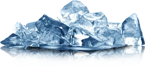 Crystal Clear Ice Cubes Reflection PNG image