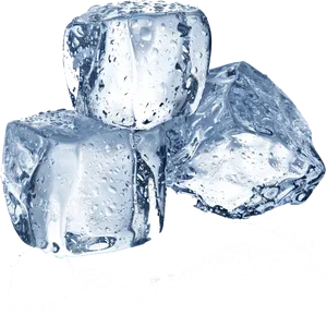 Crystal Clear Ice Cubes Water Droplets PNG image