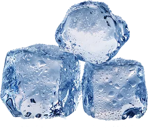 Crystal Clear Ice Cubes Water Droplets PNG image