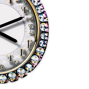 Crystal Embellished Clock PNG 10 PNG
