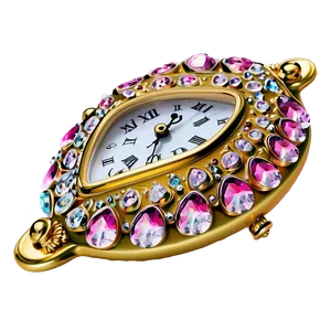 Crystal Embellished Clock PNG 66 PNG