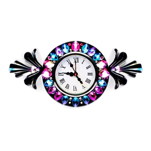 Crystal Embellished Clock PNG Oap