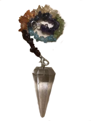 Crystal Pendulumwith Chakra Stones PNG