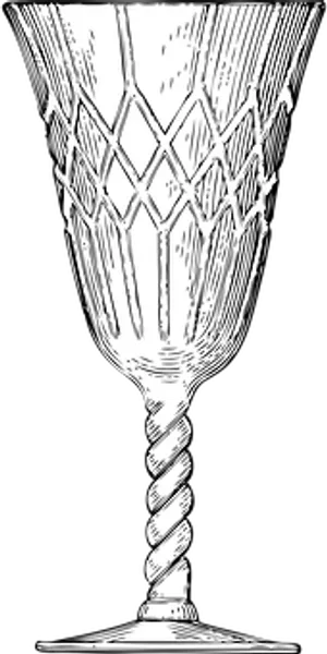 Crystal Wine Glass Drawing PNG image