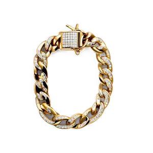 Cuban Link Chain With Diamonds Png 15 PNG image