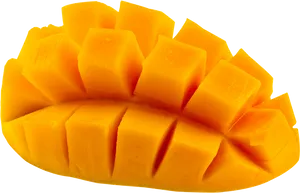 Cubed Mango Fruit PNG image