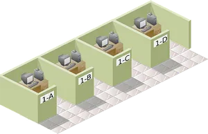 Cubicle Office Layout Illustration PNG image