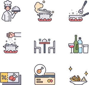 Culinary_ Process_and_ Dining_ Icons_ Set PNG image