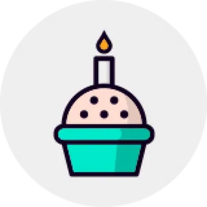Cupcake Candle Icon PNG image