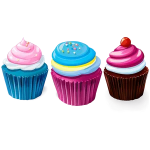 Cupcake Set PNG Bla82